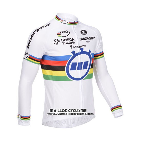 2013 Maillot Ciclismo UCI Mondo Champion Lider Quick Step Manches Longues et Cuissard